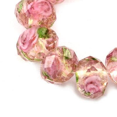 8 perle ovali - Mod.4 - colore: ROSA TRASPARENTE