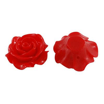 2 Perle a rosa 2,8cm - colore: ROSSO