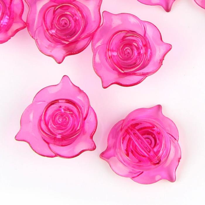 10 Perle a rosa trasparenti - colore: FUCSIA