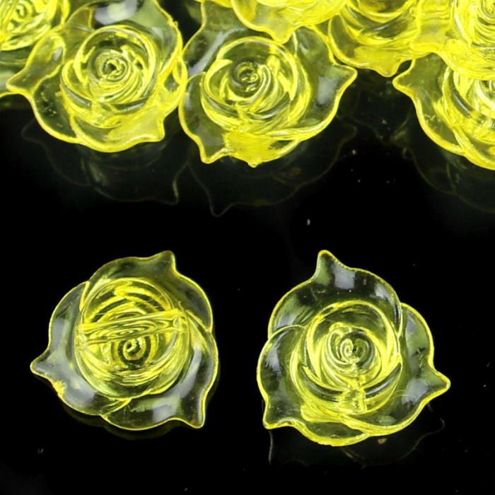 10 Perle a rosa trasparenti - colore: GIALLO
