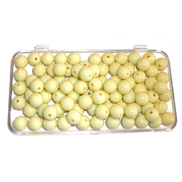 10 Perle tonde pastello 10mm - colore: PANNA