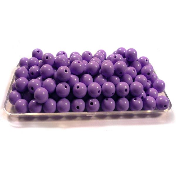 10 Perle tonde pastello 10mm - colore: VIOLA