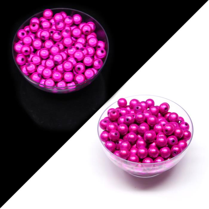 10 Perle 8mm 3d - colore: FUCSIA