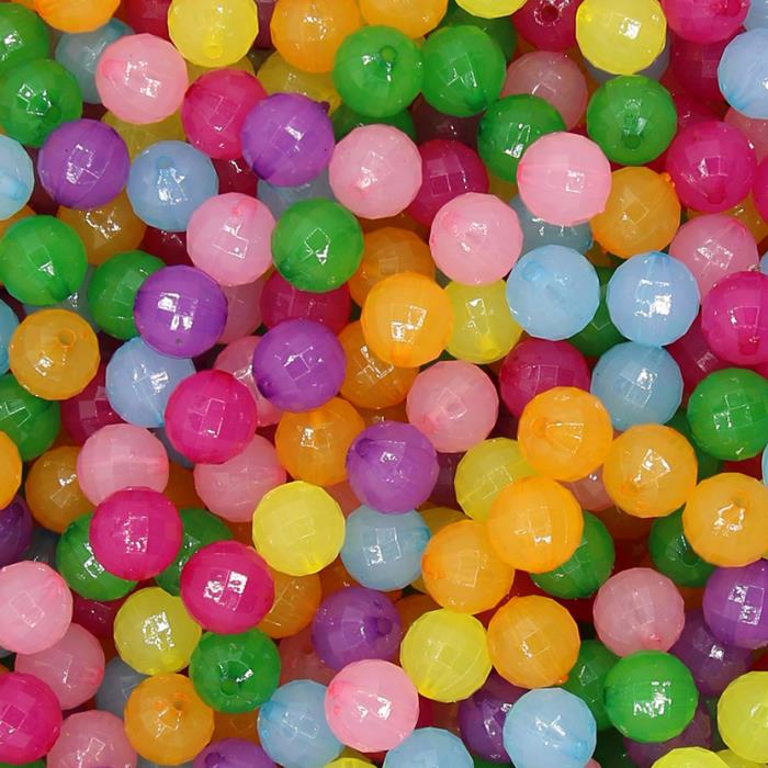 50 Perle tonde sfacettate interno opaco - colore: MISTE