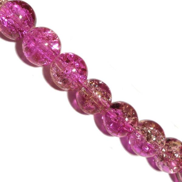 20 Perle crackle sfumate - colore: FUCSIA/GIALLO