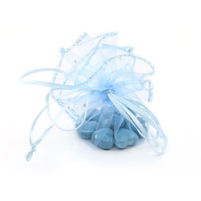 4 Sacchetti tinta unita tondi 26cm - mod. 01 - AZZURRO