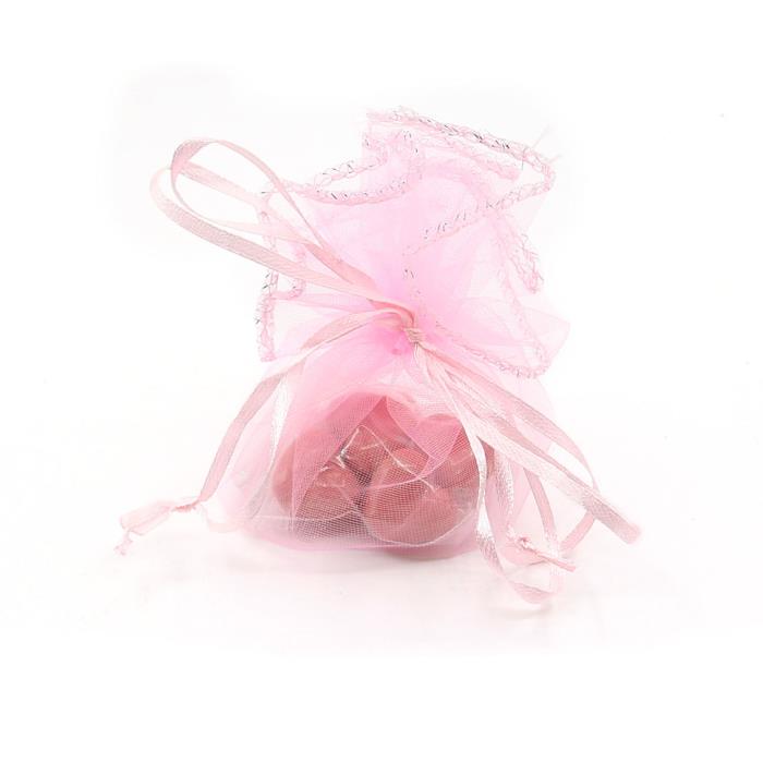 4 Sacchetti tinta unita tondi 26cm - mod. 02 - ROSA