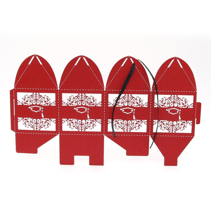 1 Scatola per bomboniere con nastro - Laurea - Mod. 3 - Rosso