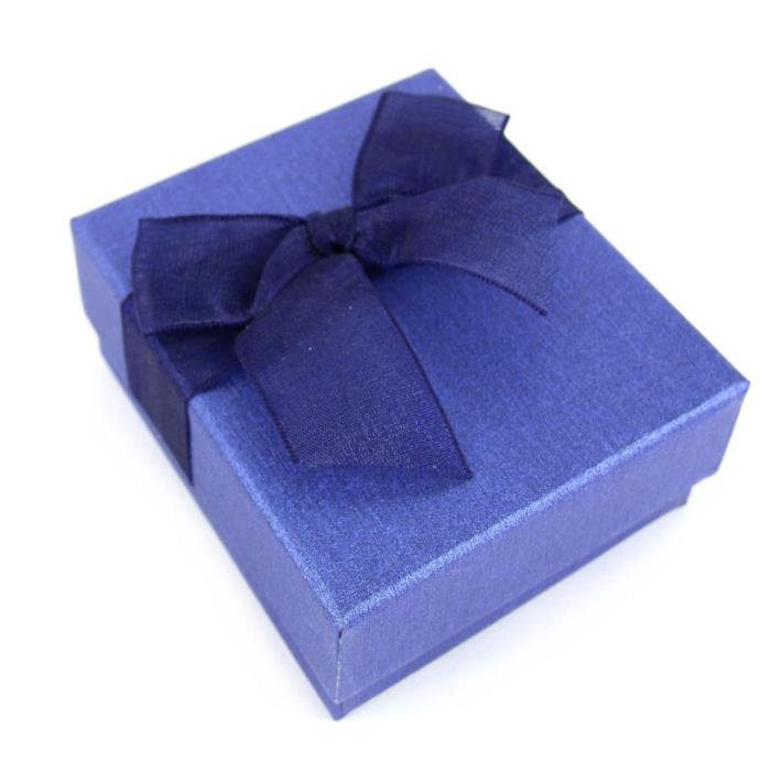 M5 - Scatoline regalo 8x7 color blu con fiocco in organza