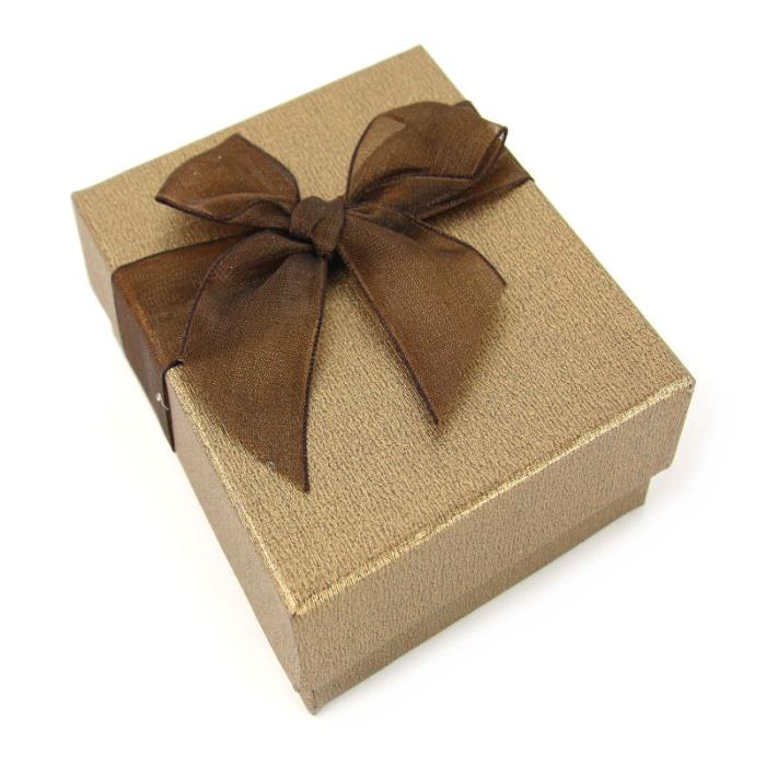 M5 - Scatoline regalo 8x7 color marrone con fiocco d'organza