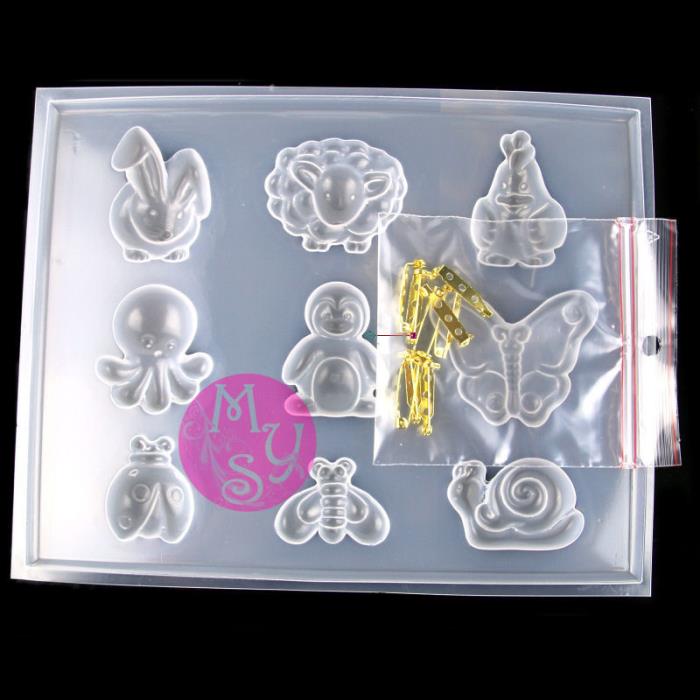 Stampo per colate - Animali - Mod. 1 +9 spille incluse!