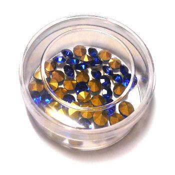 Strass in vetro forma diamante 3,5mm - colore: BLU