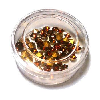 Strass in vetro forma diamante 3,5mm - colore: MARRONE