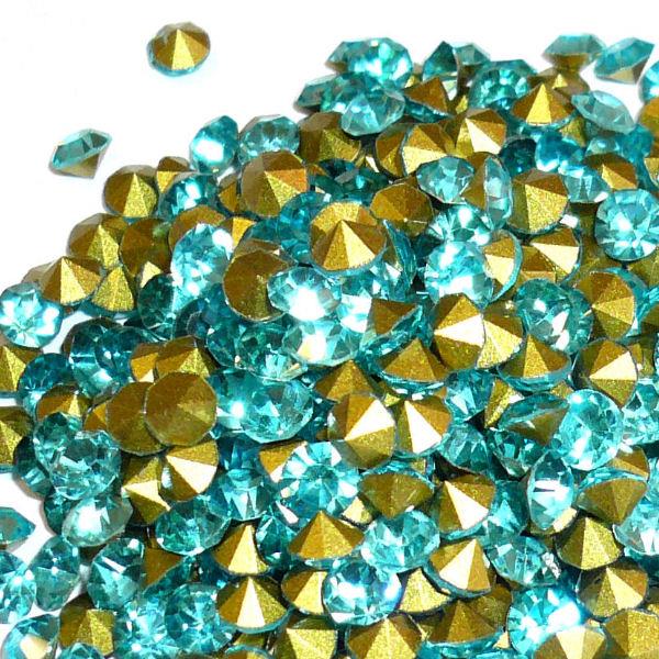 Strass in vetro forma diamante 4mm - colore: AZZURRO