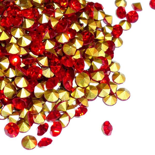 Strass in vetro forma diamante 4mm - colore: ROSSO