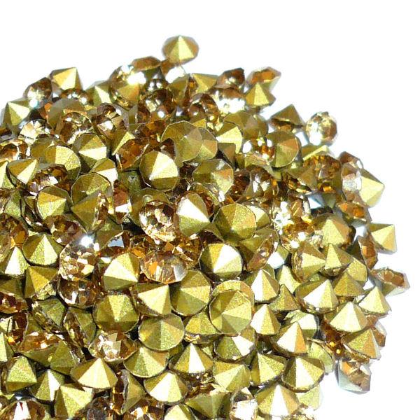 Strass in vetro forma diamante 4mm - colore: TOPAZIO