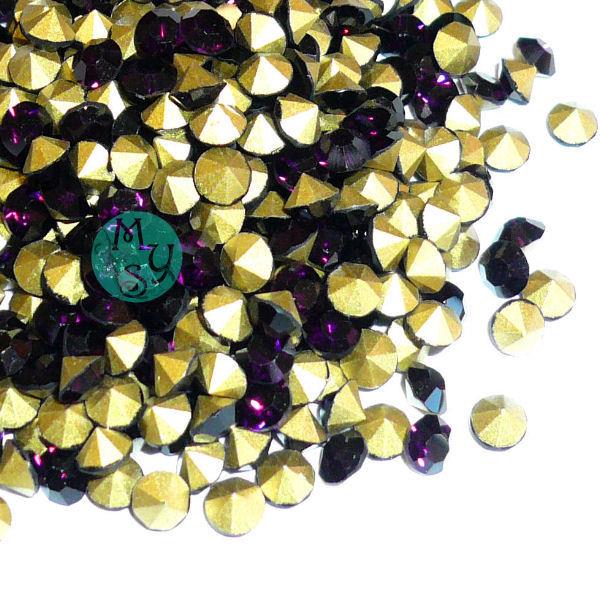 Strass in vetro forma diamante 4mm - colore: VIOLA