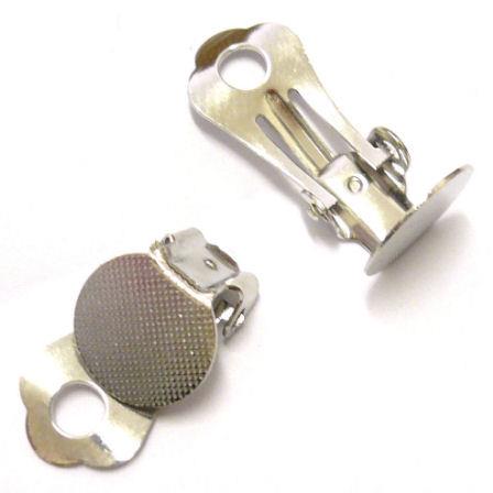 2 COPPIE GANCI per orecchini a clip senza foro colore argento