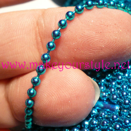 1 metro catena a pallini 2,4mm - Turchese