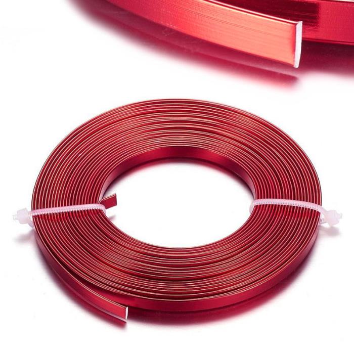Filo di alluminio piatto 5x1mm - Colore: ROSSO