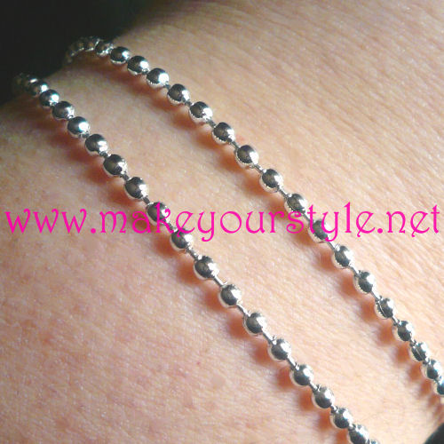 1 metro catena a pallini 2,4mm - Argento