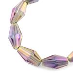 25 Perle vetro ovali sfacettate tras - colore: VIOLA con riflessi BLU 
