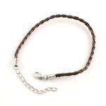 4 bracciali pronti in simil cuoio intrecciato - Colore: COCCO