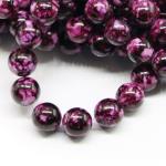 1 filo di perle marmorizzate da 10mm - colore: BIANCO VIOLA