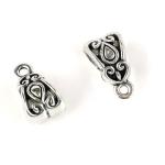 10 Distanziatori argento foro grande e anellino - Mod. 02