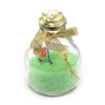 Bottiglietta con perle conteria - Mod. 6 - Colore: VERDE - 2-3mm