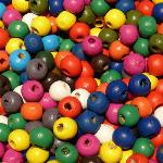 50 Perle in legno tonde 8mm - colore: MISTO
