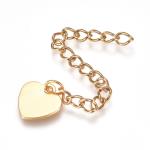 4 Finali per bracciali e collane acciaio inox dorato - Mod. 2 Cuore