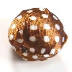 Perle tonde ricoperte di tessuto a pois - Colore: MARRONCINO