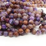 10 Perle agata - 10mm - Mod. 11 - Toni del viola-marrone