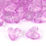 10 Perle a cuore sfacettate trasparenti - colore: LILLA