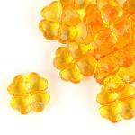 10 Perle a quadrifoglio sfacettate trasparenti - colore: ARANCIONE