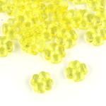 10 Perle a quadrifoglio sfacettate trasparenti - colore: GIALLO