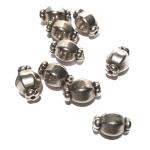 10 Perle metalliche ovali