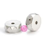 20 Perle metalliche rondelle sfaccettate