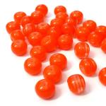 10 Perle tonde a righe 8mm - colore: ARANCIO 16