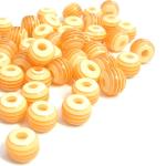 10 Perle tonde a righe 8mm - colore: ARANCIO 15