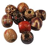 10 Perle in legno stampate 16mm - colore: MISTO