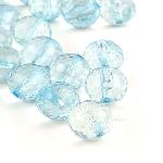 10 Perle tonde sfacettate trasparenti - colore: AZZURRO