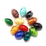 4 Perle vetro lampwork a spirale - colore: MISTE