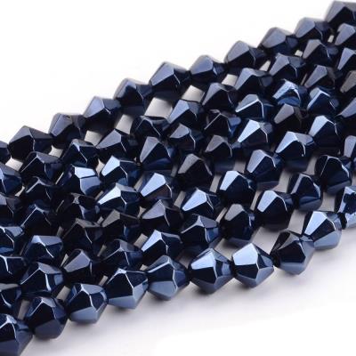 50 perle bicono 6mm - colore : BLU