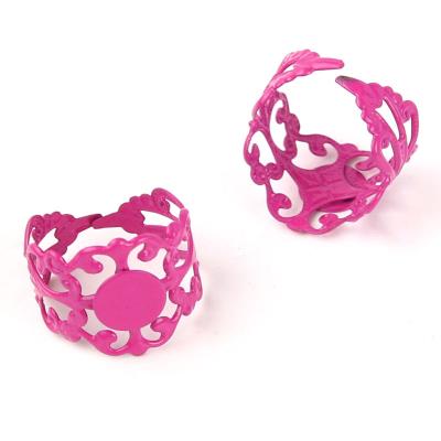 2 Anelli con fascia filigranata - colore: FUCSIA