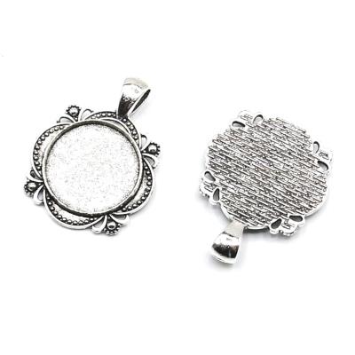 2 Basi Per Cabochon 20mm - Mod.c9a - Finitura Anticata