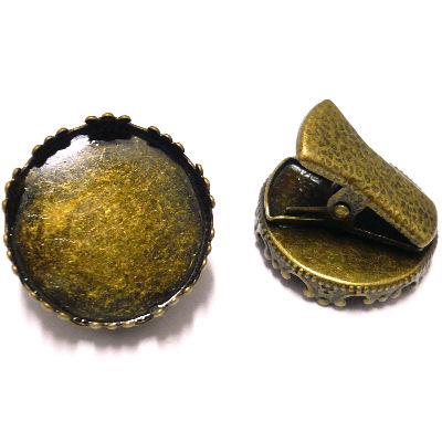 2 Basi fermaglio per cabochon 20mm - Mod.F2B