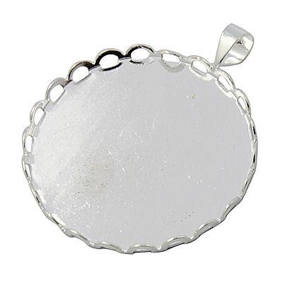 Base per cammeo tonda argento 25mm - Mod.3A