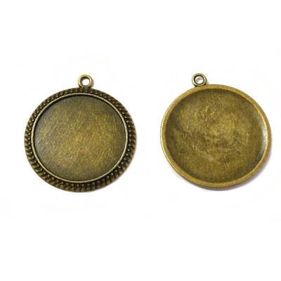 Base per cammeo tonda bronzo 25mm - Mod. 4B